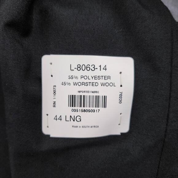 NWT Wall Street Mens Blazer Black 44 Long Polyester/Wool Blend - Picture 6 of 12